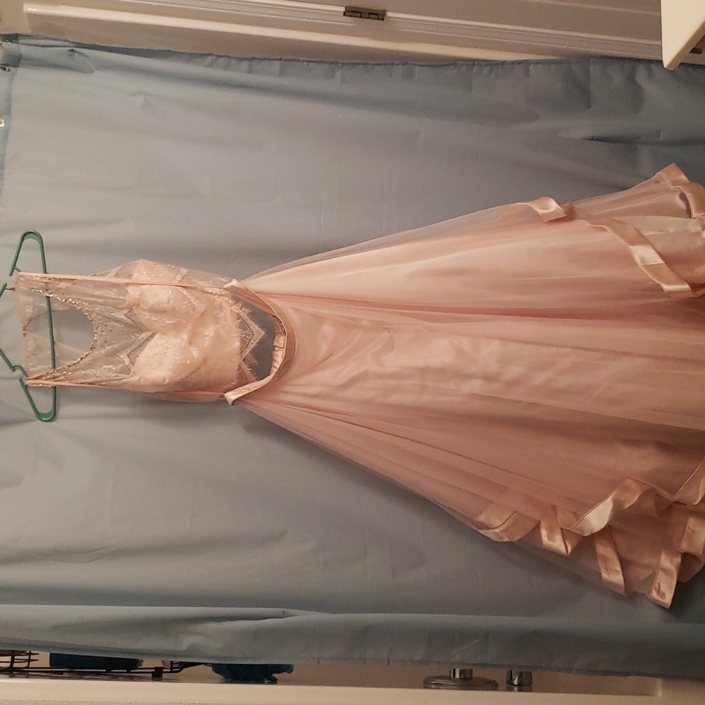 Pink 2 piece prom dress